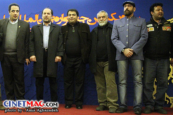 ایرج رامین فر، علی رویین تن، علی غفاری و محمدرضا عباسیان در مراسم استقبال از ورود عوامل فیلم 