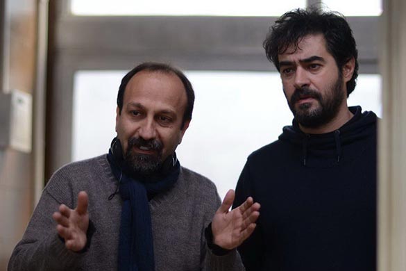 اصغر فرهادی و شهاب حسینی در پشت صحنه فیلم سینمایی 
