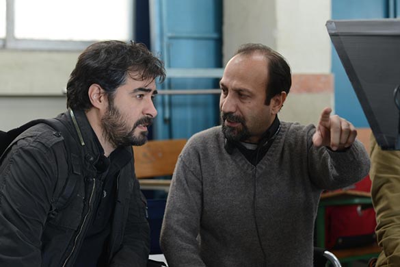 شهاب حسینی و اصغر فرهادی در پشت صحنه فیلم سینمایی 